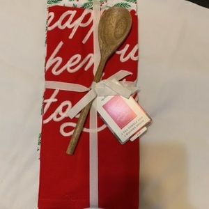 NWT Hallmark Tea towel set with wooden spoon